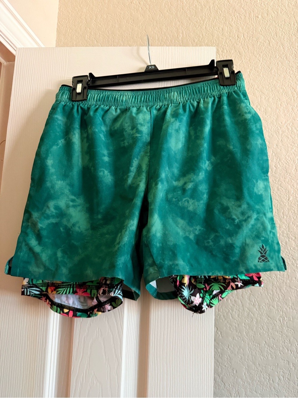 Men’s chubby Teal Layered swim Shorts